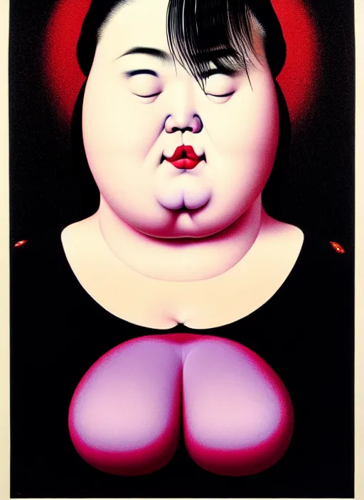 Image similar to portrait cute fat woman by shusei nagaoka kaws, david rudnick, takato yamamoto, airbrush on canvas pastell colors cell shaded 8 k