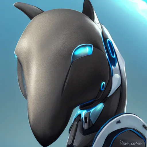 Image similar to anthropomorphic robotic dolphin headshot profile picture, commission on furaffinity, unreal engine