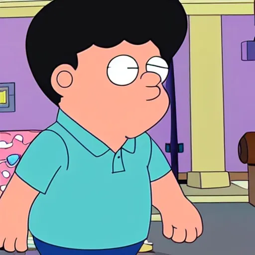 Prompt: A still of Steven Quartz from Steven Universe in Family Guy