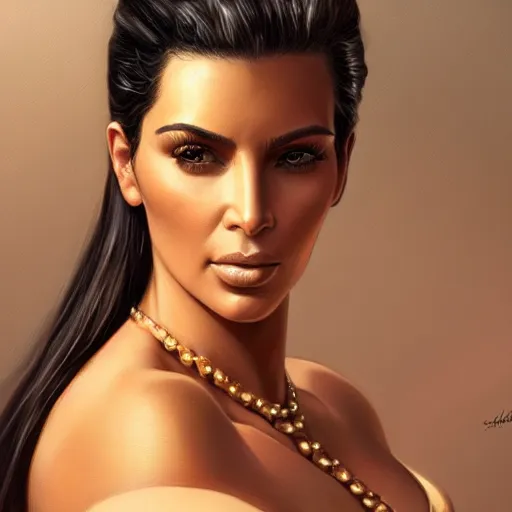 Prompt: epic portrait of kim kardashian, detailed, digital painting, artstation, concept art, donato giancola, joseph christian leyendecker, wlop, boris vallejo, breathtaking, high details, extremely detailed, establishing shot, artistic, hyper realistic, octane render