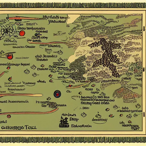 Prompt: intricate diagram representing troop movements in the first world war on a tolkien style map