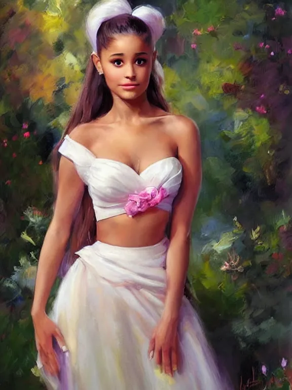 Image similar to Ariana Grande full body painting by Vladimir Volegov,