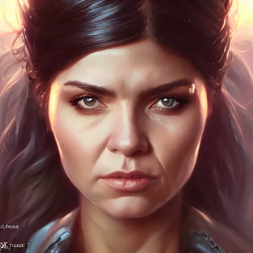 Image similar to portrait of octavia blake is skairipa in the 100 tv show, by artgerm, by krenz cushart, by peter kemp, by ross tran