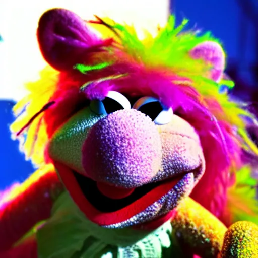 Image similar to muppet on a rave