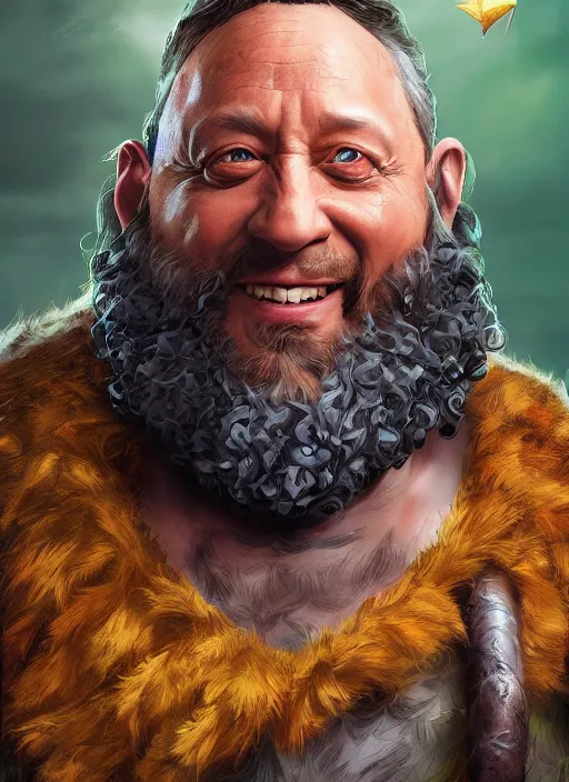 Prompt: A fantasy comic book style portrait painting of rob schneider as a dwarf druid, unreal 5, DAZ, hyperrealistic, octane render, RPG portrait, dynamic lighting