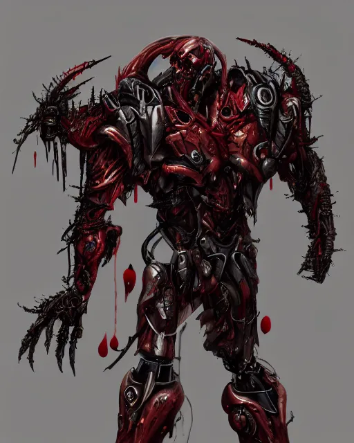 Image similar to bloody fleshmetal cyborg daemonhost, trending on artstation