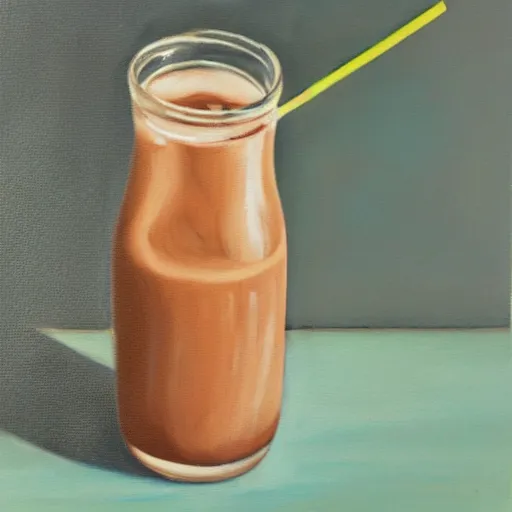 Prompt: chocolate milk, oil painting