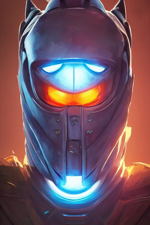 Image similar to epic mask helmet robot ninja portrait stylized as fornite style game design fanart by concept artist gervasio canda, behance hd by jesper ejsing, by rhads, makoto shinkai and lois van baarle, ilya kuvshinov, rossdraws global illumination radiating a glowing aura global illumination ray tracing hdr render in unreal engine 5