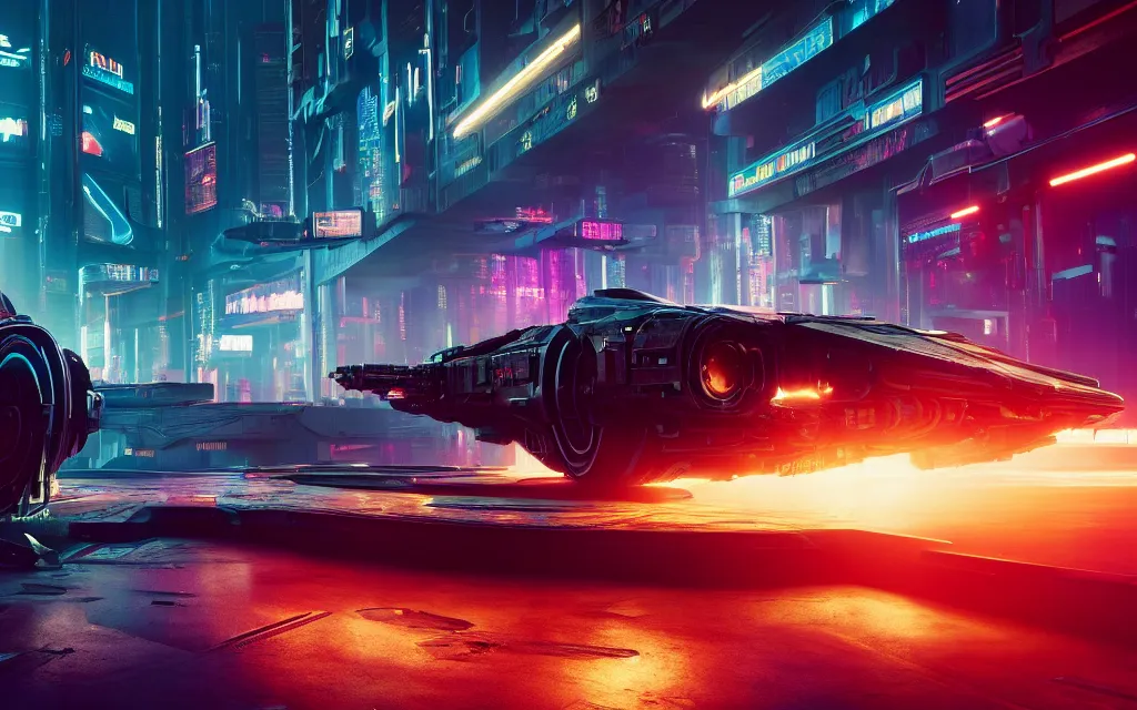 Image similar to ( cyberpunk 2 0 7 7, bladerunner 2 0 4 9 ) in focus detailed background, a highly detailed futuristic biomechanical thick smooth millennium falcon, 8 k, photographic, octane render, photorealistic, render by stephen martiniere, brian sum and annie leibowitz, the movie by ridley scott