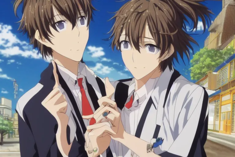 Image similar to Two handsome men, Kyoto Animation