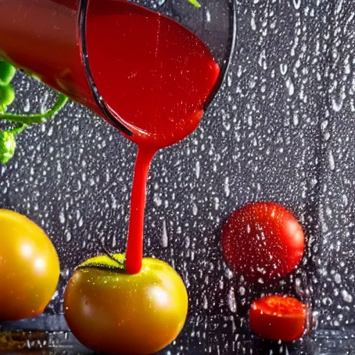 Image similar to raining tomato juice