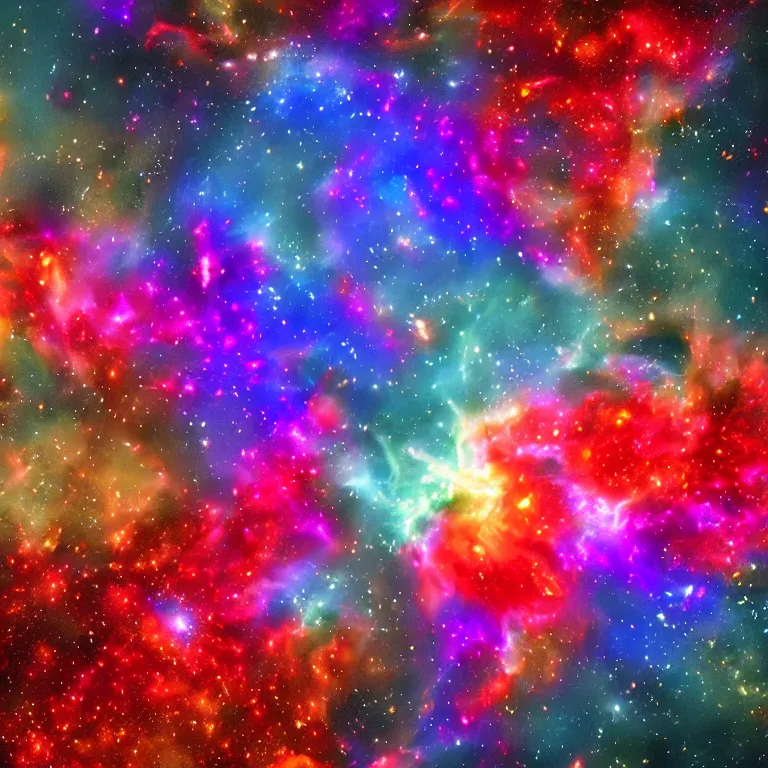 Image similar to a map made of nebula explosions, digital art