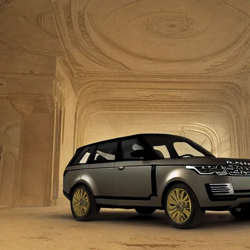 Image similar to sci-fi range rover and wall structure in the coronation of napoleon painting by Jacques-Louis David in the blade runner 2049 film and point cloud in the middle and everything in form of zaha hadid architects artwork by caravaggio unreal engine 5 keyshot octane lighting ultra high detail ultra hyper realism 8k 16k in plastic dark tilt shift full-length view