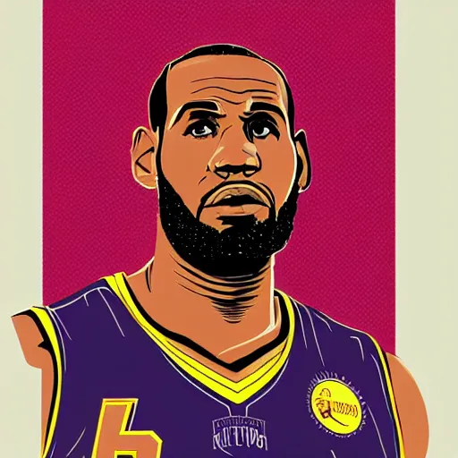 Image similar to Portrait of Lebron James by Shepard Fairey