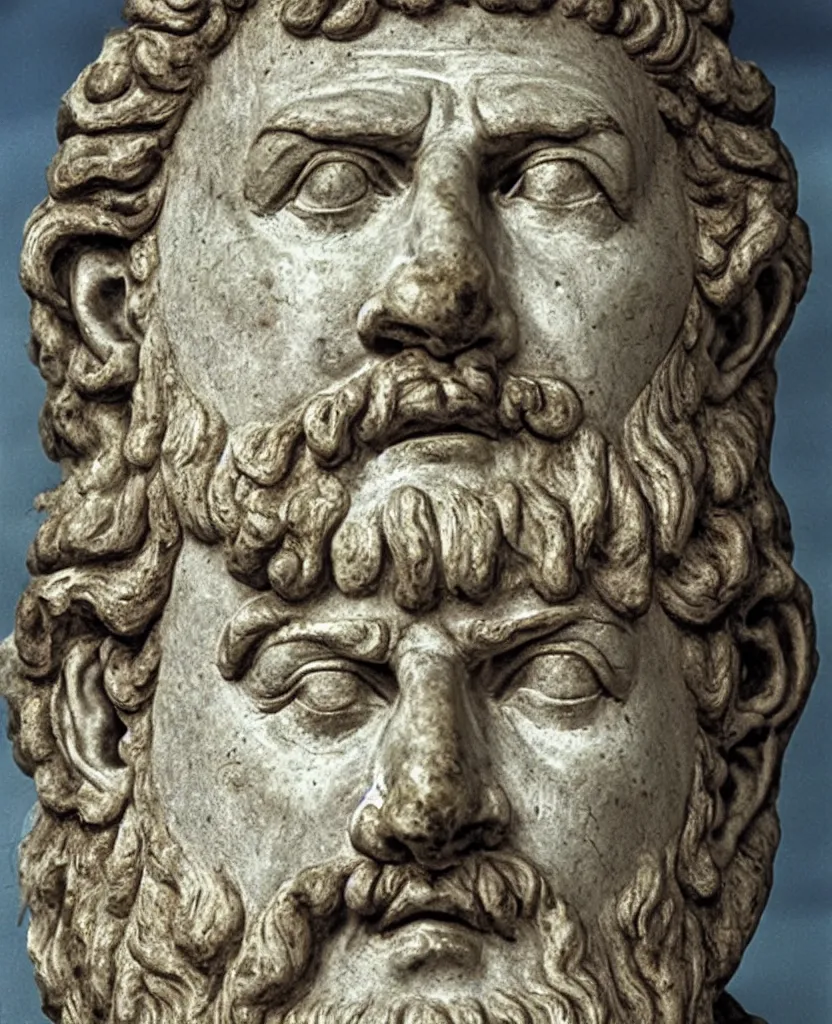 Image similar to marcus aurelius the last good emperor of rome, clown face