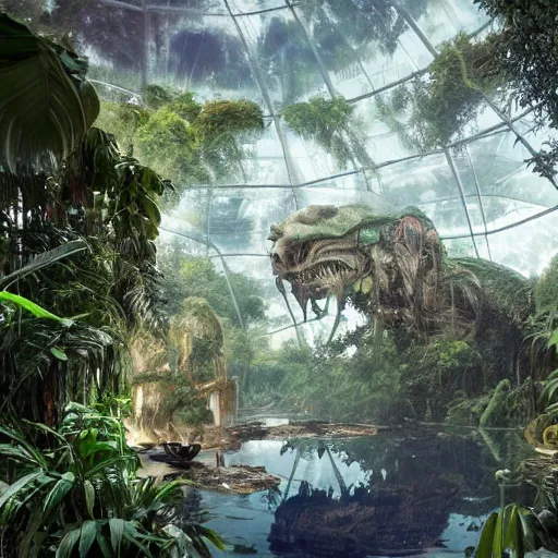 Prompt: epic, ultra detailed, hyper - real alien jungle by greg rutkowski and salvador dali inside salvador dali biodome