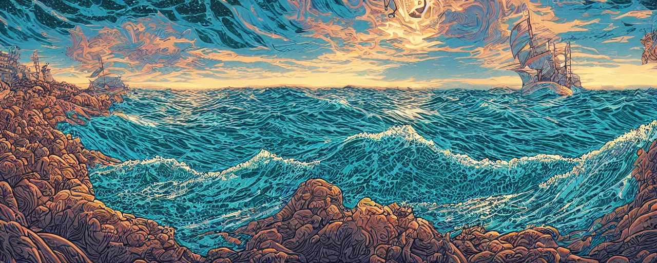 Image similar to the sea by dan mumford