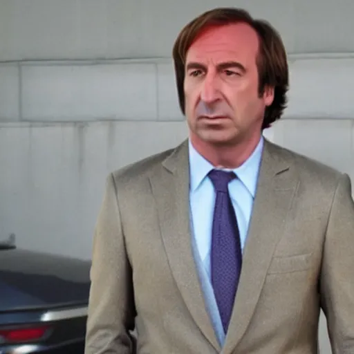 Image similar to a mix between saul goodman and kim kardashian