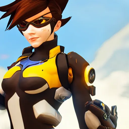Prompt: tracer from overwatch smartphone photo