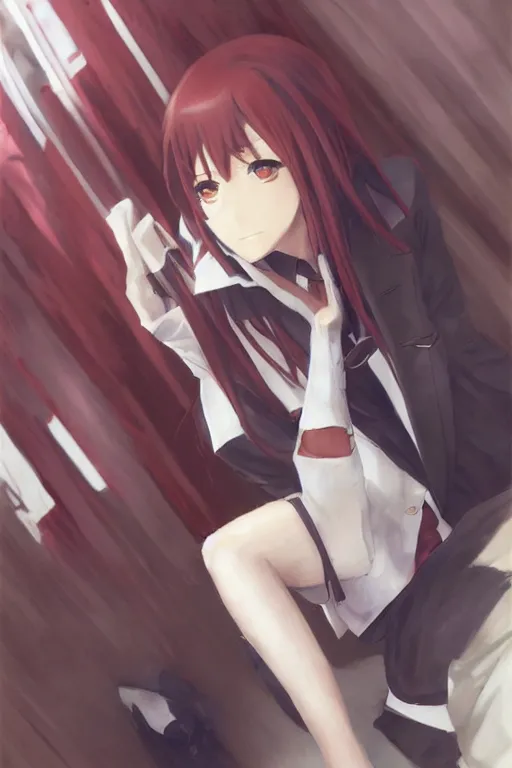 Image similar to Makise Kurisu by krenz cushart