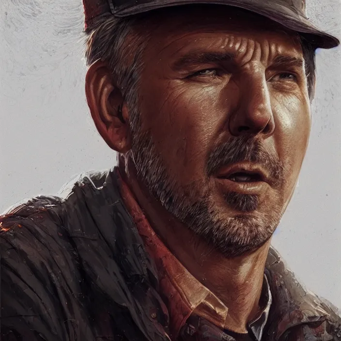 Image similar to portrait of kevin costner as postman 1 9 9 7. intricate abstract. intricate artwork. by tooth wu, wlop, beeple, dan mumford. octane render, trending on artstation, greg rutkowski very coherent symmetrical artwork. cinematic, hyper realism, high detail, octane render, 8 k, iridescent accents