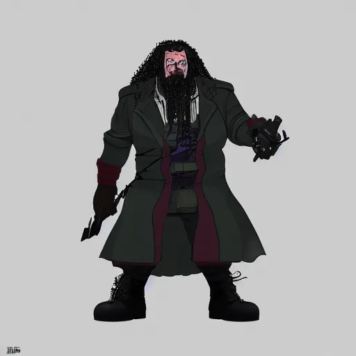 Image similar to cyberpunk robotic hagrid, sharp lines, digital, artstation, colored in