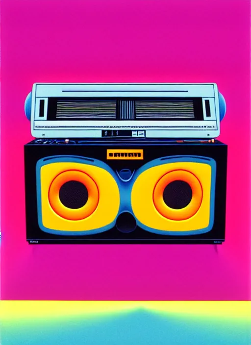 Image similar to boombox by shusei nagaoka, kaws, david rudnick, airbrush on canvas, pastell colours, cell shaded, 8 k