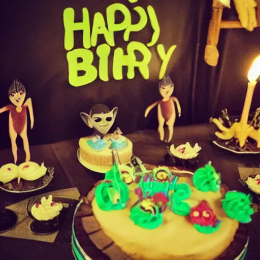 Prompt: gollum birthday party photos