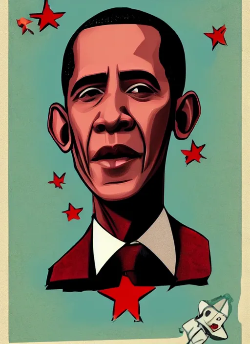 Image similar to obama in the style of jamie hewlett, digital art, trending on artstation