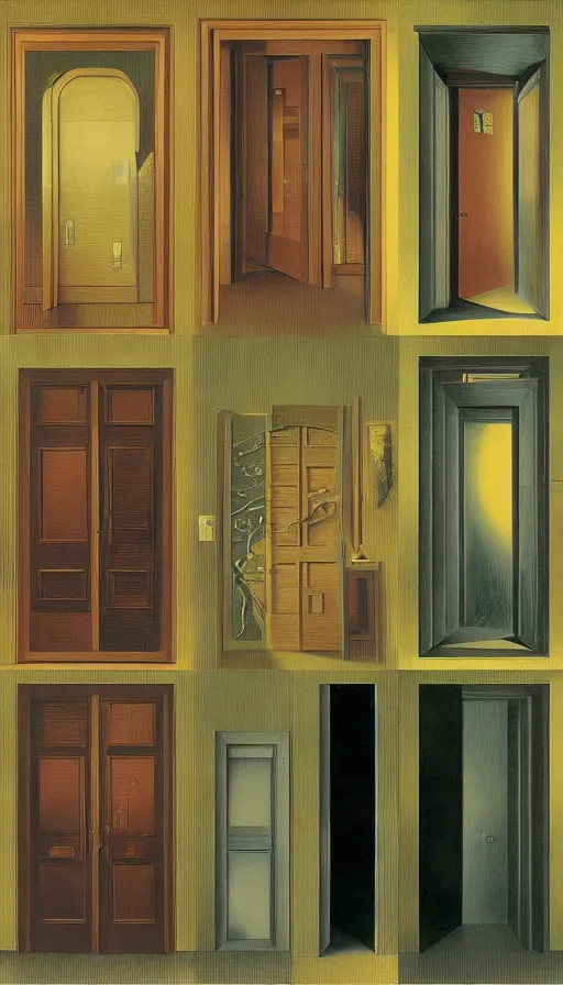 Image similar to doors of phase transitions by carrington, bosch, dali, barlowe, magritte