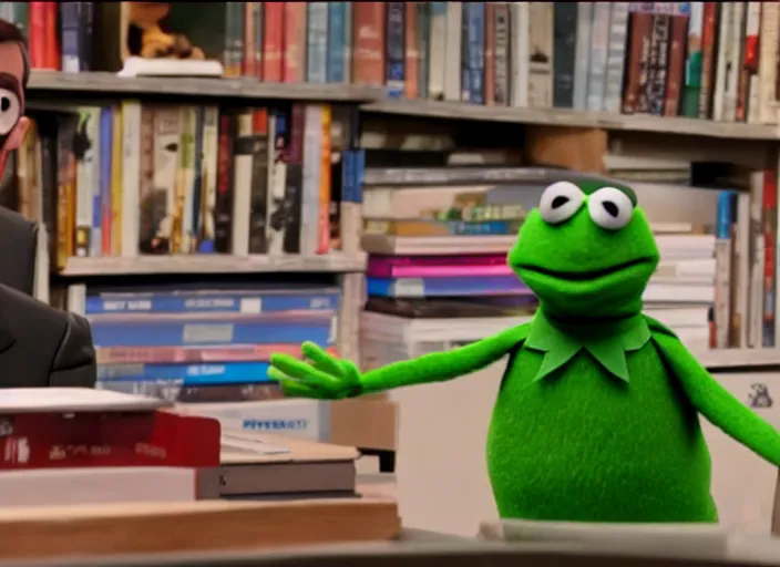 Image similar to film still of Michael Scott as a muppet from The Office, 4k