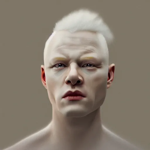 Image similar to realistic expired fuji film portrait of white albino tom cruise mix, hyperrealism, photorealistic, detailed, atmospheric, 8 k, award winning photography, cinematic