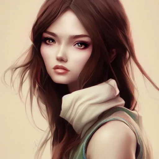 Image similar to a beautiful girl， by Artgerm Lau, hyperdetailed, trending on artstation, trending on deviantart