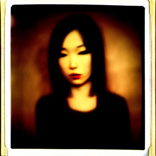 Image similar to atmospheric Polaroid photograph of Rika furude in the backrooms, professional photography