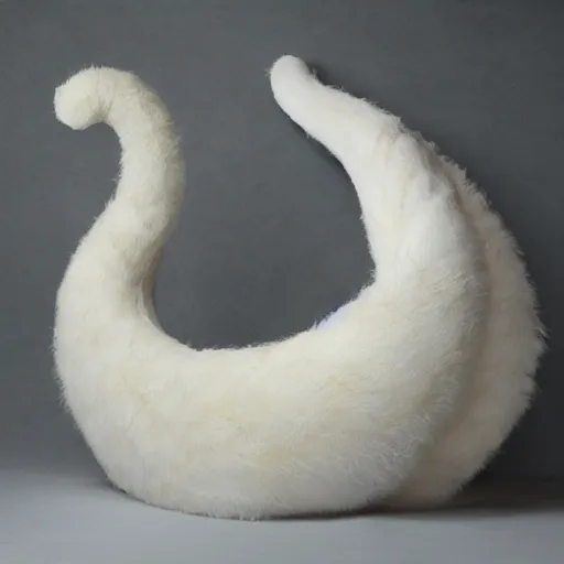 Image similar to furry fluffy floof serpent, white marble with gold accents, by ellen jewett