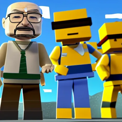 Image similar to walter white plays roblox