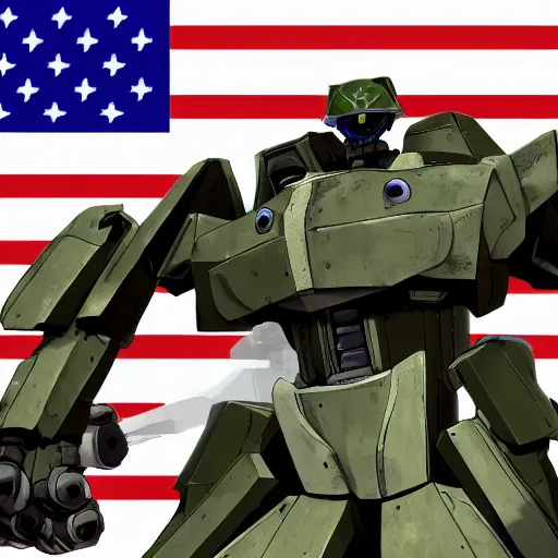 Prompt: Battle Mech of the United States Military. 2090