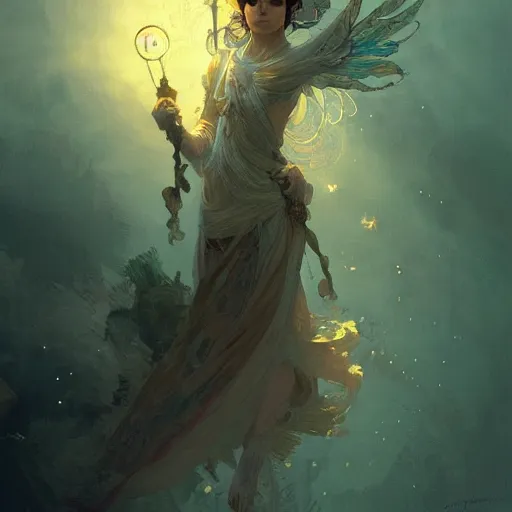 Image similar to A beautiful glowing holy cat, D&D, fantasy, intricate, cinematic lighting, highly detailed, digital painting, artstation, concept art, smooth, sharp focus, illustration, art by Akihiko Yoshida, Greg Rutkowski and Alphonse Mucha