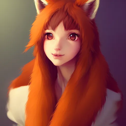 Prompt: character design portrait of an anthropomorphic furry fox girl with ears and a tail, 4 k, concept art, by wlop, ilya kuvshinov, artgerm, krenz cushart, pixiv.