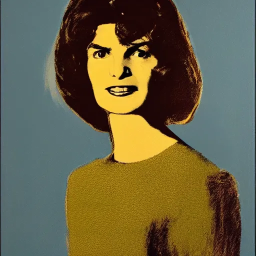 Image similar to painting of jacqueline kennedy. art by andy warhol during golden hour. extremely detailed. beautiful. 4 k. award - winning.