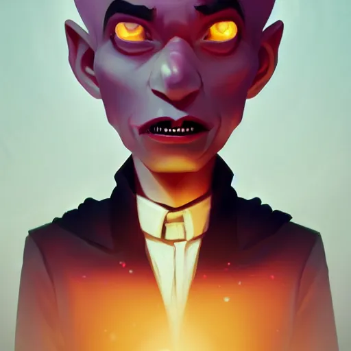 Prompt: portrait of hip hop nosferatu, led lights, mattepainting concept blizzard pixar maya engine on stylized background splash comics global illumination lighting artstation lois van baarle, ilya kuvshinov, rossdraws