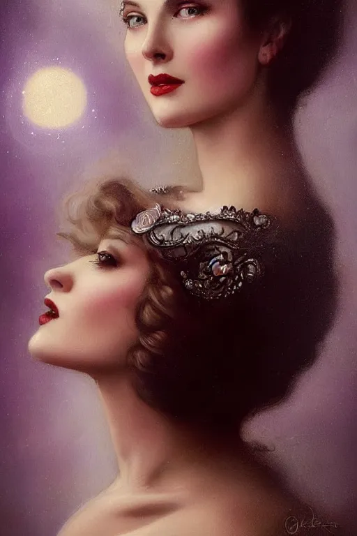 Image similar to a young and extremely beautiful grace kelly infected by night by tom bagshaw in the style of a modern gaston bussiere, art nouveau, art deco, surrealism. extremely lush detail. melancholic scene infected by night. perfect composition and lighting. sharp focus. profoundly surreal. high - contrast lush surrealistic photorealism. laughing, extremely happy.