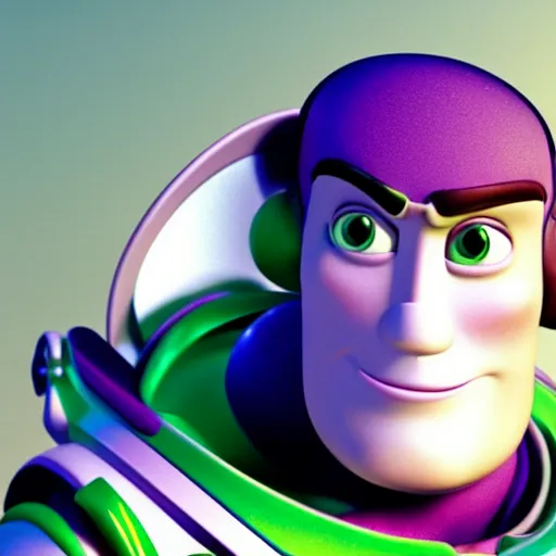 Image similar to realistic! photo of buzz lightyear with a buzz cut hairstyle, trending on artsation, 8k