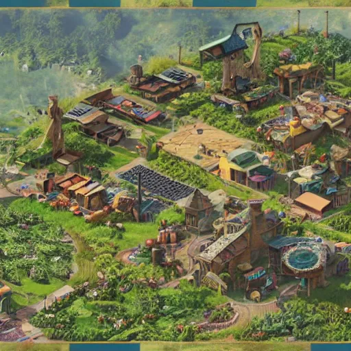 Image similar to solarpunk village