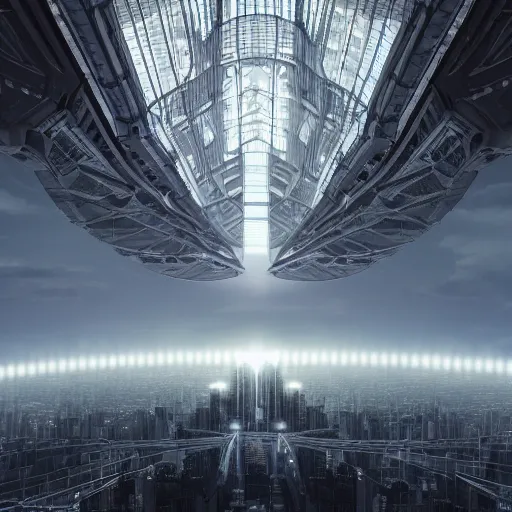 Image similar to russian megastructure, artstation, cinematic lighting, dramatic angle