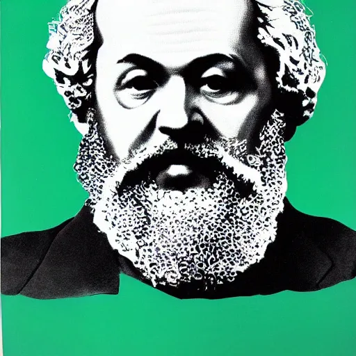 Image similar to portrait of karl marx by david hockney