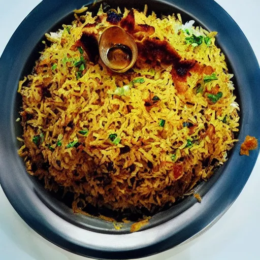 Image similar to high resolution photo of biryani, michelin star, very tasty, food photography, instagram, trending