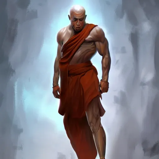 Image similar to muscular monk , concept art , digital painting , 4k , HD