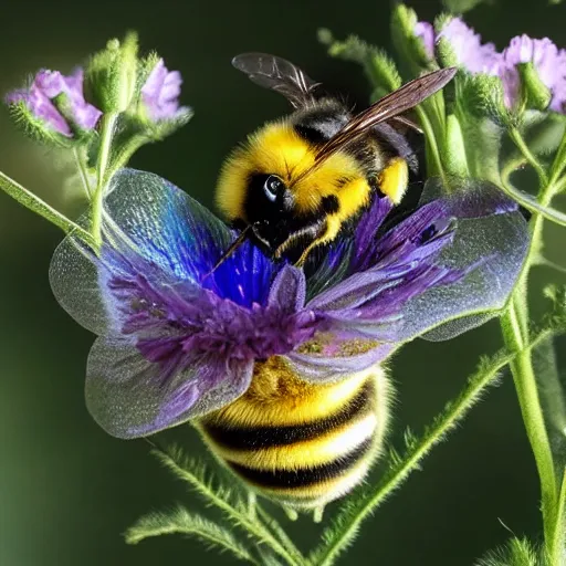 Image similar to photo of a hybrid between a bee and a unicorn