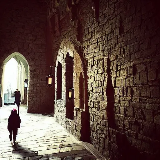 Prompt: “out for a walk in the castle marketplace. Epic high fantasy setting. Surreal lighting and depth”